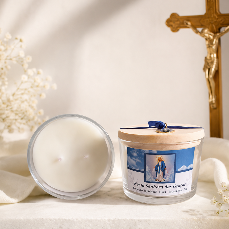 Vela aromática lembrancinha para Madrinha de Consagração
