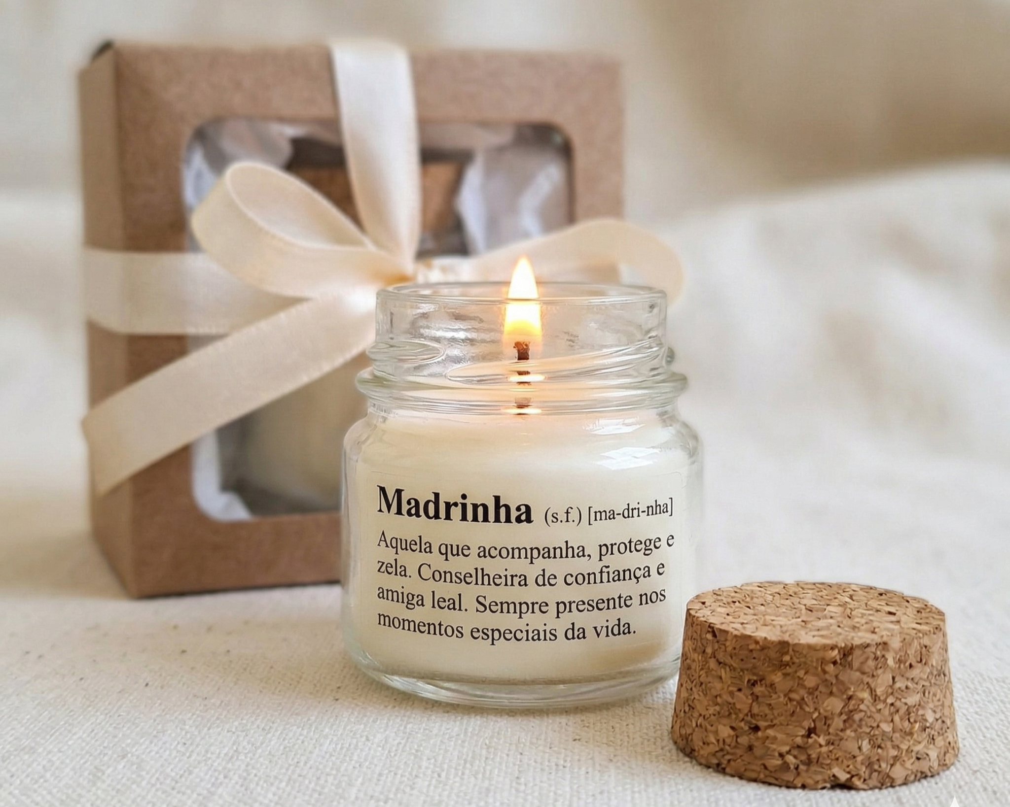 Vela aromática lembrancinha para madrinha