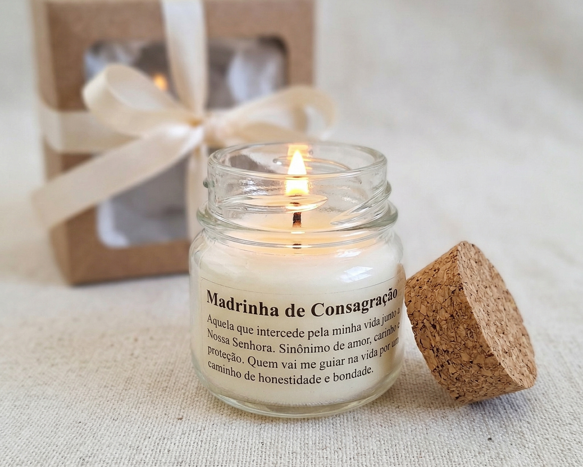 Vela aromática lembrancinha para Madrinha de Consagração